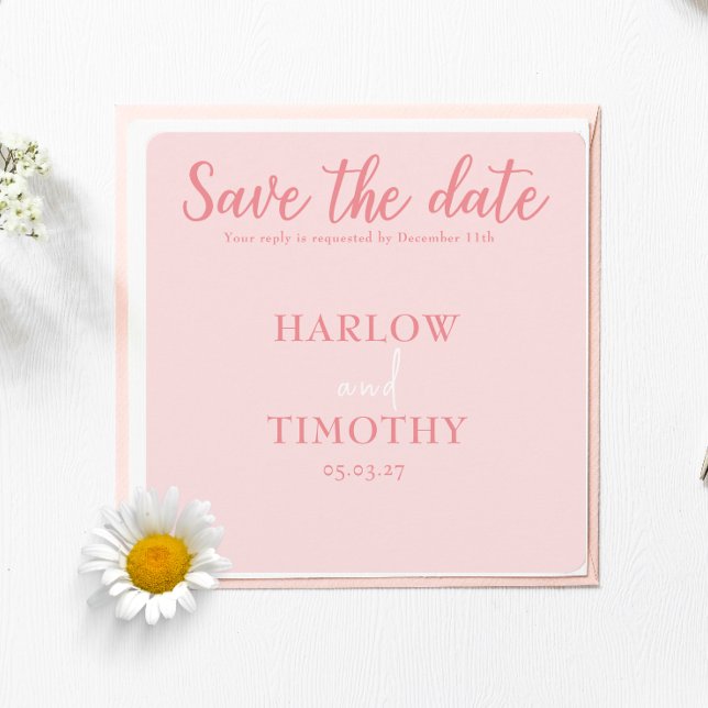 Save the Date Wedding card Blush Pink QR code (Save the Date Wedding card Blush Pink QR code)