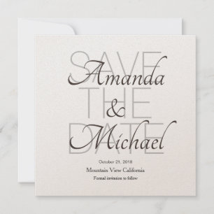 Save the Date Wedding Champagne Modern Minimalist