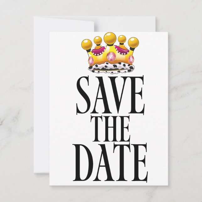Save the Date wedding crown Invitation (Front)