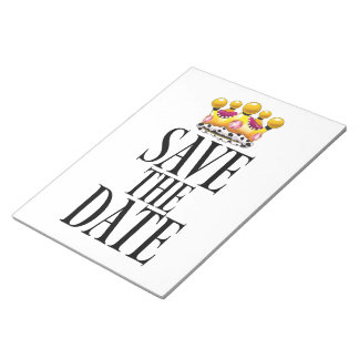 Save the Date wedding crown Notepad