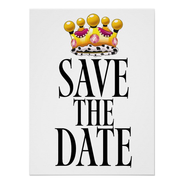 Save the Date wedding crown Poster (Front)