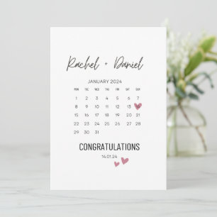 Save The Date Wedding Day Card, On Your Wedding Day Card, Calend