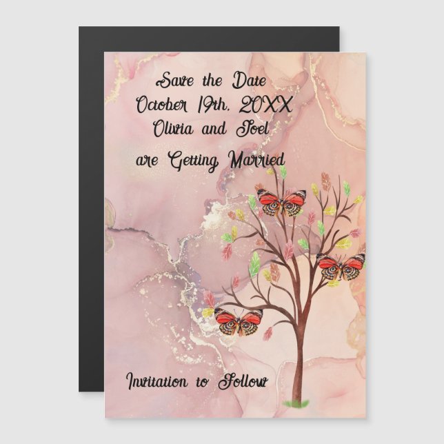Save the Date Wedding Event Card Magnet (Front/Back)