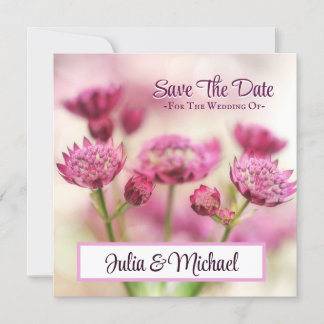 Save The Date Wedding Floral Pink Photo Invitation
