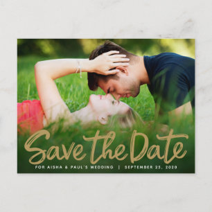 Save The Date Wedding Handwritten Script Photocard Postcard