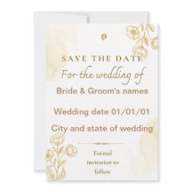Save the date wedding invitation