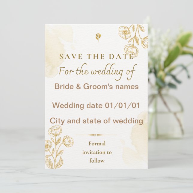 Save the date wedding invitation (Standing Front)