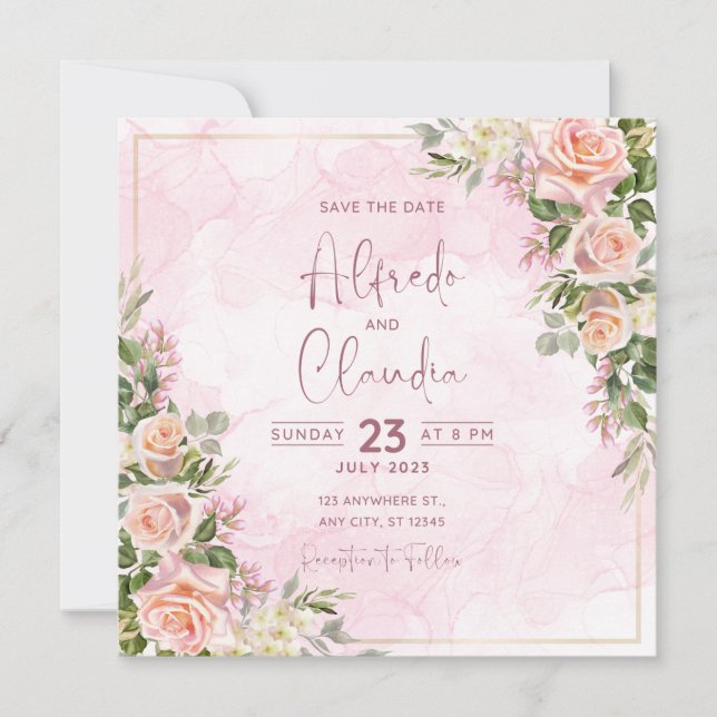 Save The Date  wedding invitation  (Front)