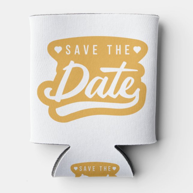 Save the date wedding invitation can cooler (Front)