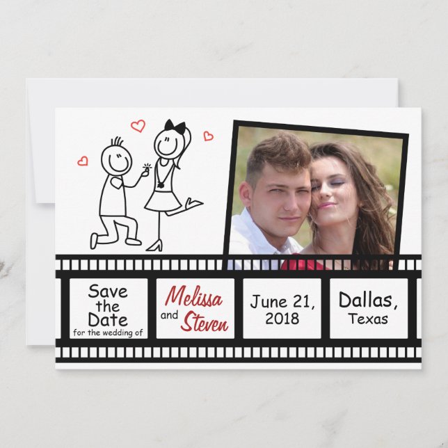 Save the Date wedding invitation design. (Front)