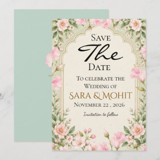 Save the Date Wedding Invitation Editable Template