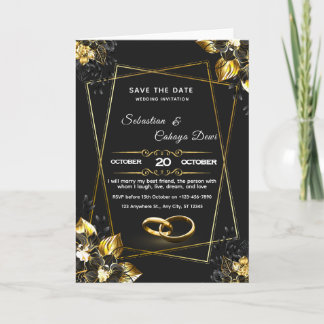 Save the Date Wedding Invitation – Elegant Floral 