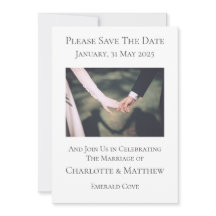 Save The Date Wedding Invitation Holding Hands