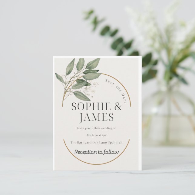 Save the Date Wedding Invitations  (Standing Front)