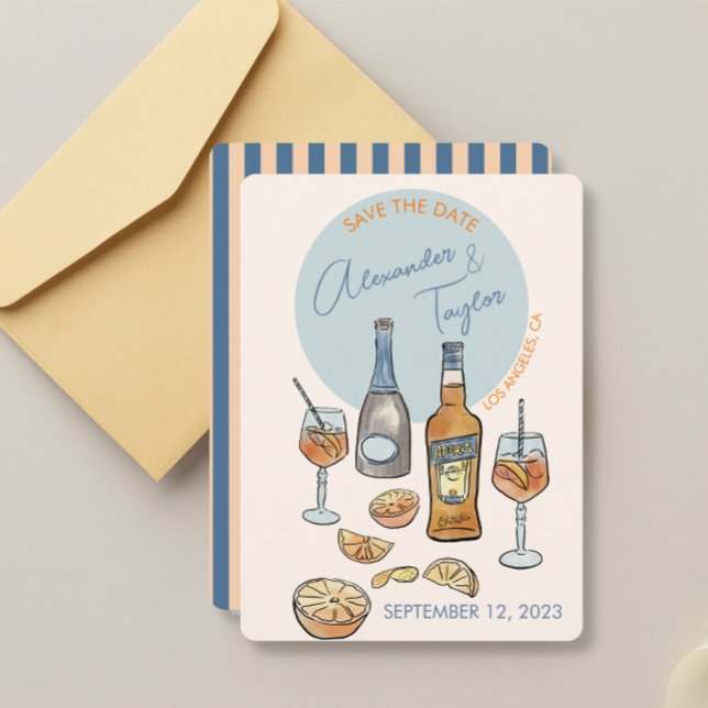Save the date Wedding Italian aperol spritz Orang (Creator Uploaded)