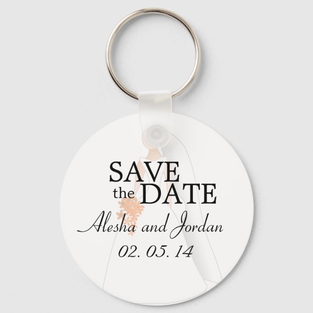 Save the Date Wedding Key Chain Bride (Front)