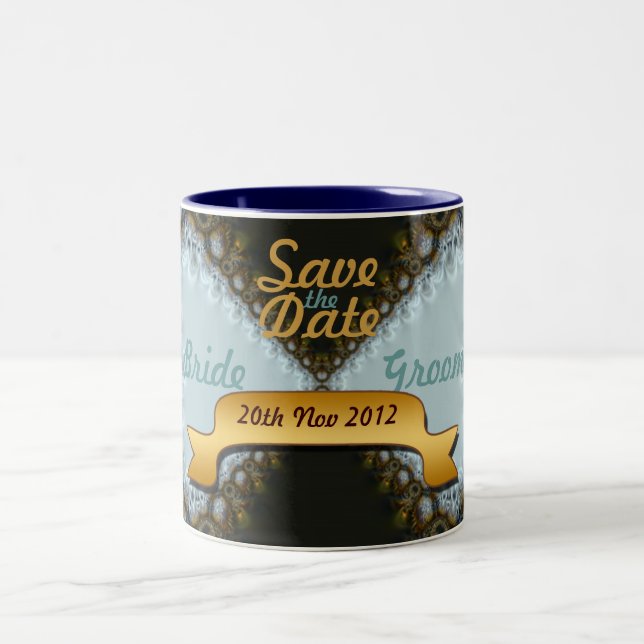 Save the Date Wedding Lace Mug (Center)