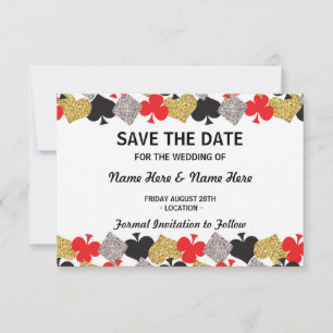 Save The Date Wedding Las Vegas Casino Card