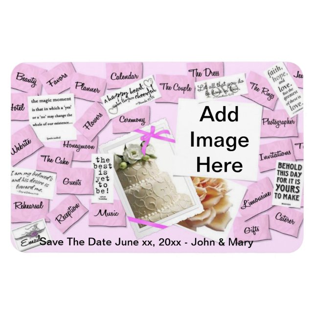 Save The Date Wedding Magnet (Horizontal)