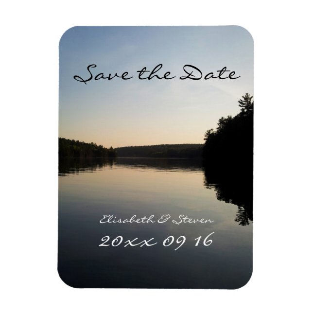 Save the Date Wedding Magnet Lake at Sunset (Vertical)
