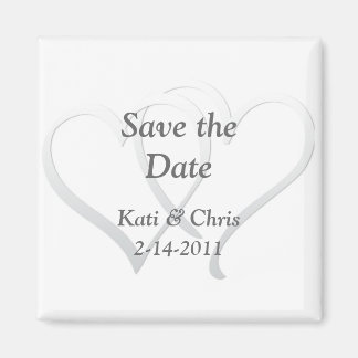 Save the date Wedding magnets two hearts