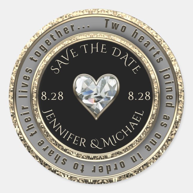 Save the Date Wedding Message Classic Round Sticker (Front)