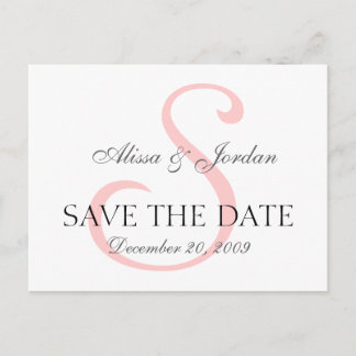 Save the Date Wedding Monogram Announcement Card