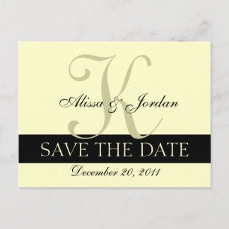 Save the Date Wedding Monogram Announcement Card