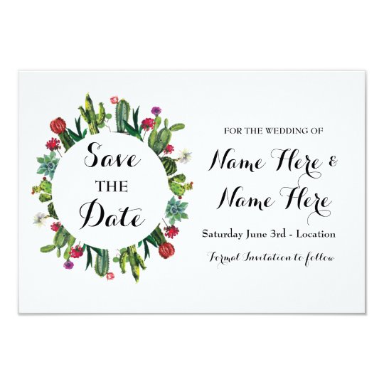 Save The Date Wedding Party Cactus Fiesta Cards