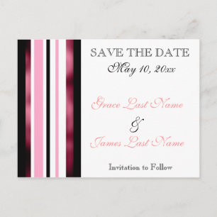 Save The Date Wedding Personalized Postcard Pink