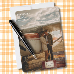 Save The Date Wedding Photo Vintage Suitcases 