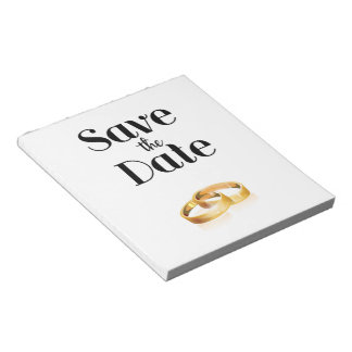 Save the Date Wedding Rings Notepad