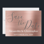 Save the Date Wedding Rose Gold Pink Foil<br><div class="desc">Save the Date Wedding Faux Foil Rose Gold Blush Pink Invitation which are perfect for a Rose Gold or Blush Pink Birthday Party, Baby Shower or Wedding. The Save the Date Card is part of the Rose Gold Faux Brushed Metal Collection. If you would like matching items, please contact the...</div>