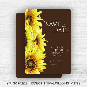 Save The Date Wedding shower Brown de tournesol aquarelle