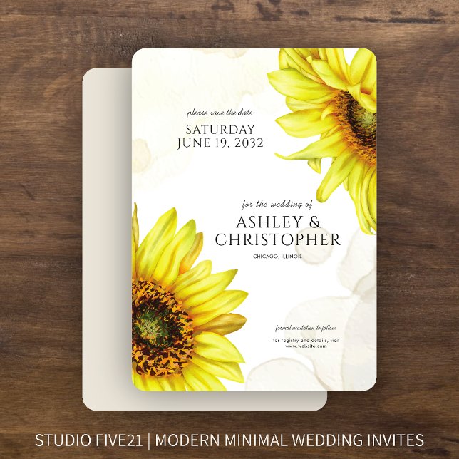 Save The Date Wedding shower de tournesol aquarelle (Créateur téléchargé)