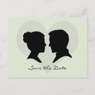 Save the Date Wedding Silhouette Postcard