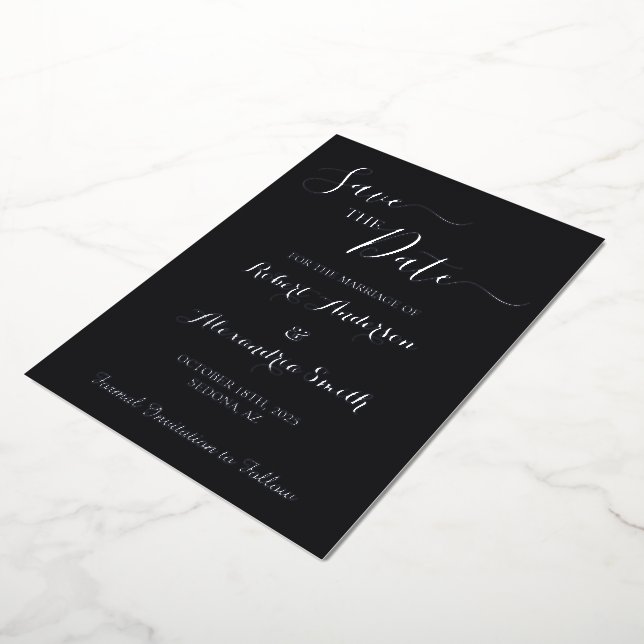 Save the Date Wedding Silver (Rotated)