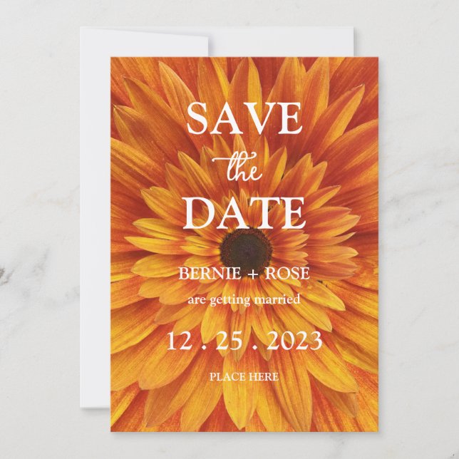 SAVE THE DATE WEDDING SUNFLOWER INVITATION (Front)