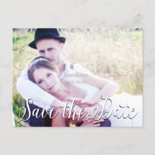 SAVE THE DATE Wedding Typography PHOTO Postcard
