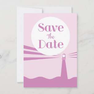 Save The Date Wedding Vintage Lighthouse Invitation
