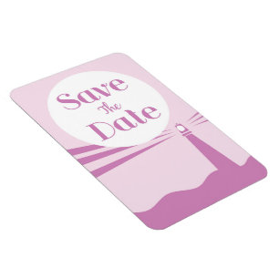 Save The Date Wedding Vintage Lighthouse Magnet
