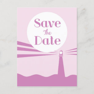 Save The Date Wedding Vintage Lighthouse Postcard