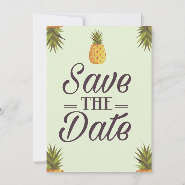 Save The Date Wedding Vintage Pineapples Invitation (Back)