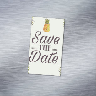 Save The Date Wedding Vintage Pineapples Magnetic Business Card
