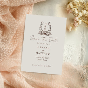 Save The Date Western Boho Horseshoe Wedding Enregistrer la date