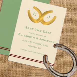 Save The Date Western Horseshoe Mariage