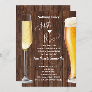 Save The Date Western Nothing Fancy Bubbles Brews & BBQ Invitati