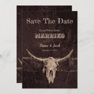 Save The Date Western Rustic Mariage Vintage Enregistrer la date