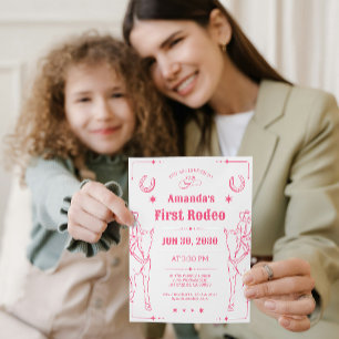 Save The Date Western thème filles premier anniversaire invitati