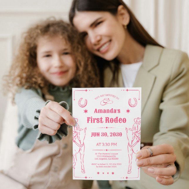 Save The Date Western thème filles premier anniversaire invitati (Créateur téléchargé)